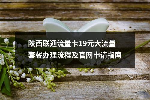 陕西联通流量卡19元大流量套餐办理流程及官网申请指南