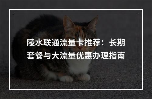 陵水联通流量卡推荐：长期套餐与大流量优惠办理指南