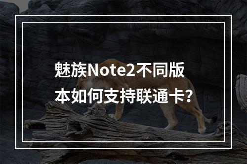 魅族Note2不同版本如何支持联通卡？