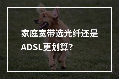 家庭宽带选光纤还是ADSL更划算？