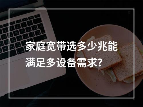 家庭宽带选多少兆能满足多设备需求？