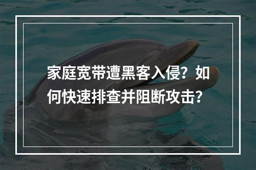家庭宽带遭黑客入侵？如何快速排查并阻断攻击？
