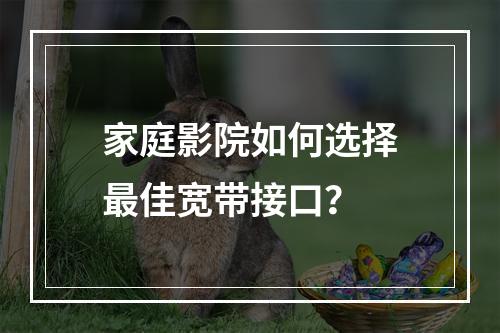 家庭影院如何选择最佳宽带接口？