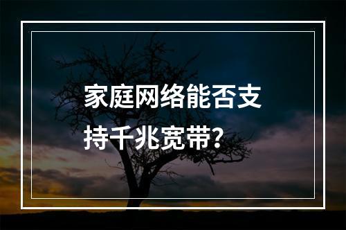 家庭网络能否支持千兆宽带？