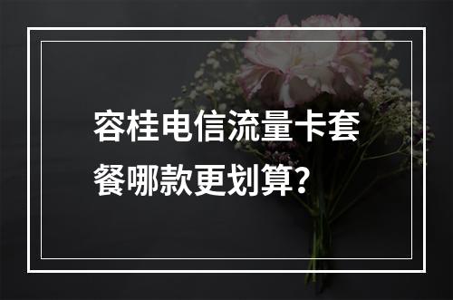 容桂电信流量卡套餐哪款更划算？