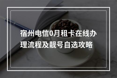 宿州电信0月租卡在线办理流程及靓号自选攻略