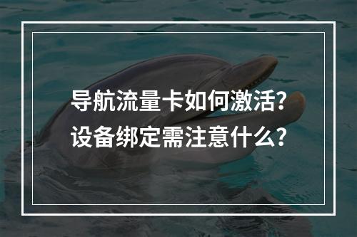 导航流量卡如何激活？设备绑定需注意什么？