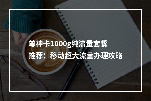 尊神卡1000g纯流量套餐推荐：移动超大流量办理攻略