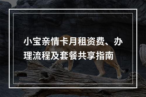 小宝亲情卡月租资费、办理流程及套餐共享指南