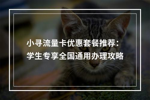 小寻流量卡优惠套餐推荐：学生专享全国通用办理攻略