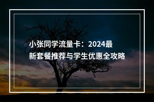 小张同学流量卡：2024最新套餐推荐与学生优惠全攻略