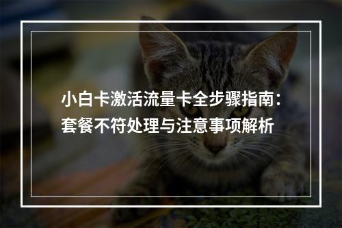 小白卡激活流量卡全步骤指南：套餐不符处理与注意事项解析