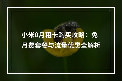 小米0月租卡购买攻略：免月费套餐与流量优惠全解析