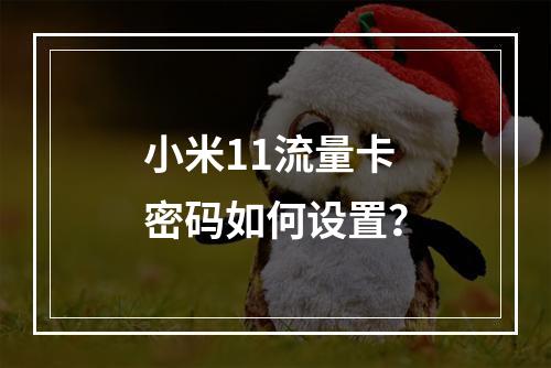 小米11流量卡密码如何设置？