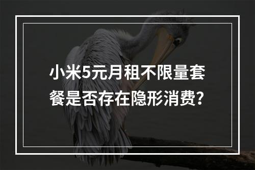 小米5元月租不限量套餐是否存在隐形消费？