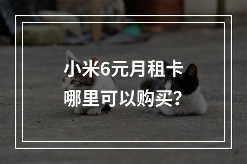 小米6元月租卡哪里可以购买？