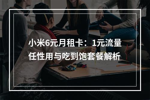 小米6元月租卡：1元流量任性用与吃到饱套餐解析