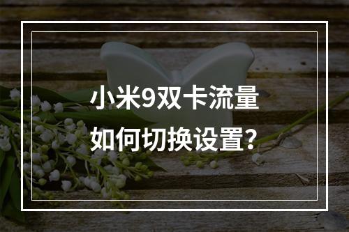 小米9双卡流量如何切换设置？