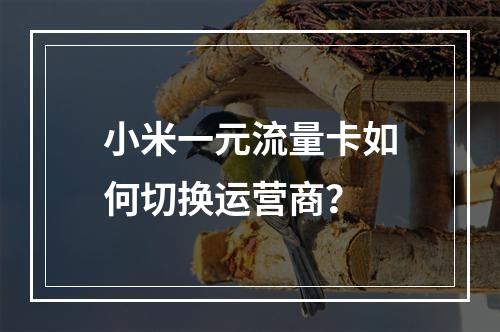 小米一元流量卡如何切换运营商？