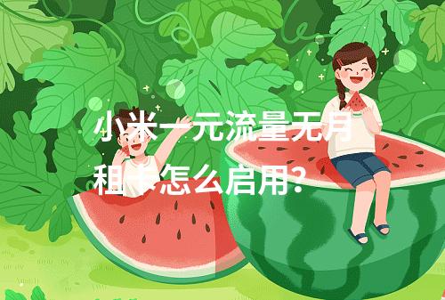 小米一元流量无月租卡怎么启用？