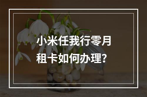 小米任我行零月租卡如何办理？