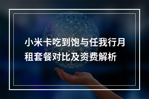 小米卡吃到饱与任我行月租套餐对比及资费解析