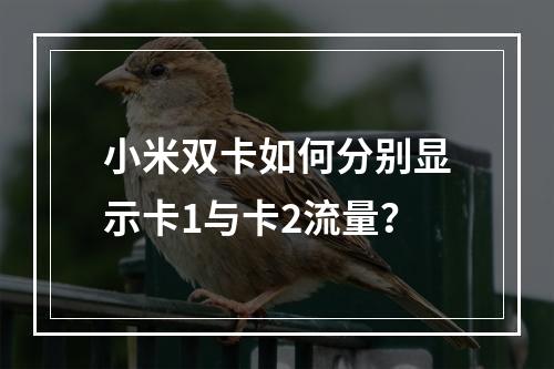 小米双卡如何分别显示卡1与卡2流量？