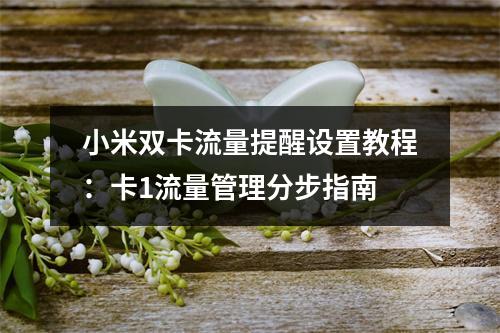 小米双卡流量提醒设置教程：卡1流量管理分步指南