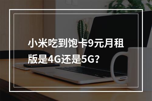 小米吃到饱卡9元月租版是4G还是5G？