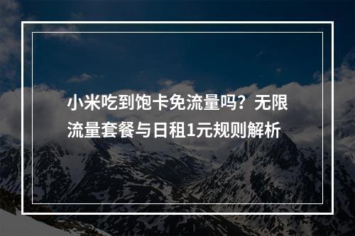 小米吃到饱卡免流量吗？无限流量套餐与日租1元规则解析