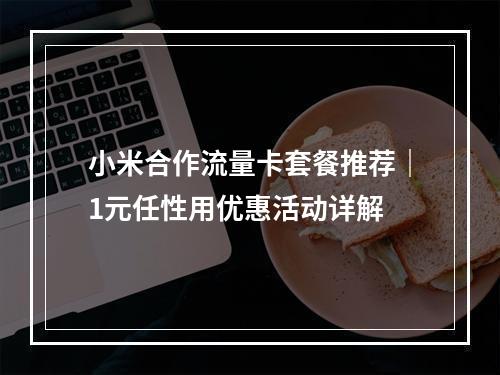 小米合作流量卡套餐推荐｜1元任性用优惠活动详解