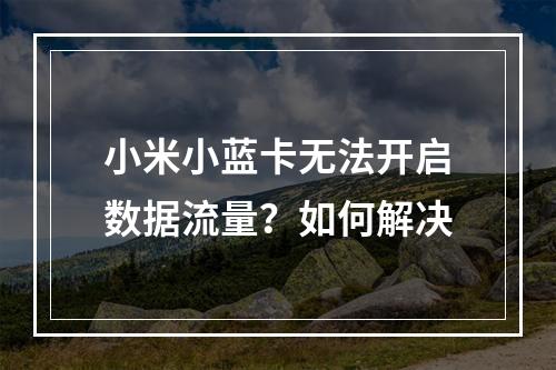 小米小蓝卡无法开启数据流量？如何解决
