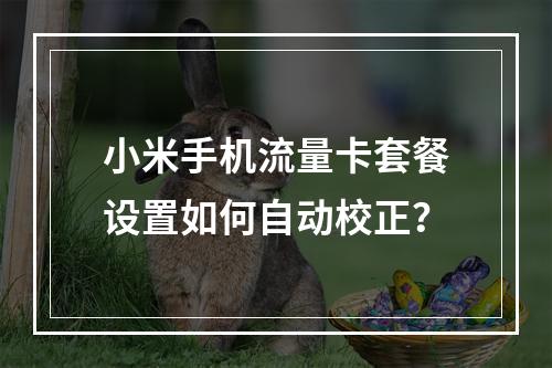 小米手机流量卡套餐设置如何自动校正？