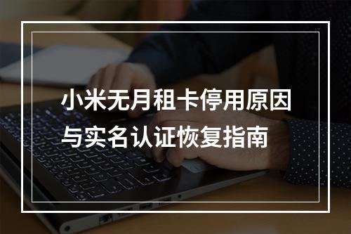 小米无月租卡停用原因与实名认证恢复指南