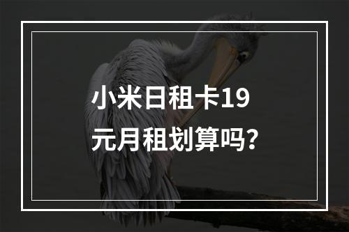 小米日租卡19元月租划算吗？
