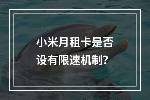 小米月租卡是否设有限速机制？