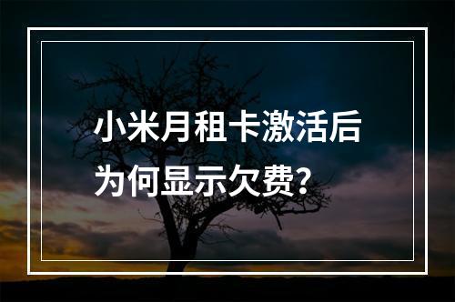 小米月租卡激活后为何显示欠费？