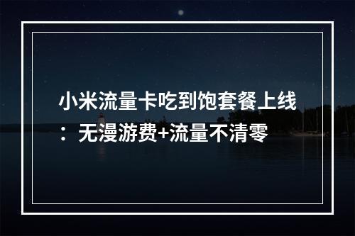 小米流量卡吃到饱套餐上线：无漫游费+流量不清零