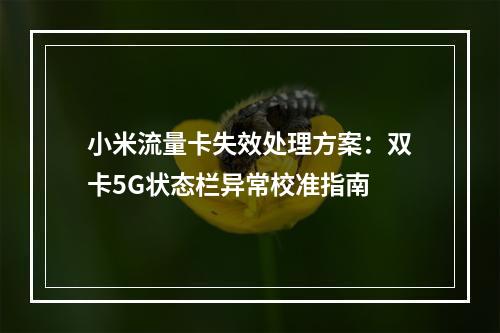 小米流量卡失效处理方案：双卡5G状态栏异常校准指南