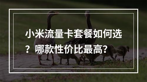 小米流量卡套餐如何选？哪款性价比最高？