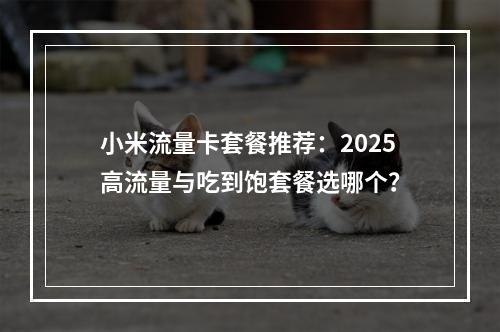 小米流量卡套餐推荐：2025高流量与吃到饱套餐选哪个？