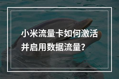小米流量卡如何激活并启用数据流量？