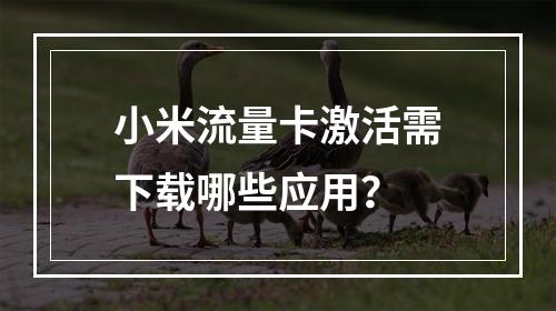 小米流量卡激活需下载哪些应用？