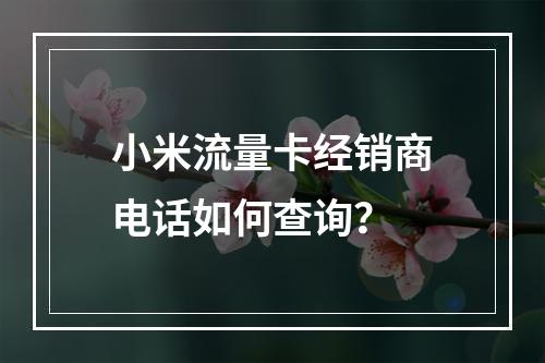 小米流量卡经销商电话如何查询？