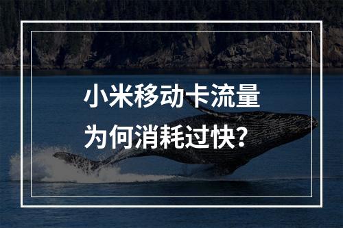 小米移动卡流量为何消耗过快？