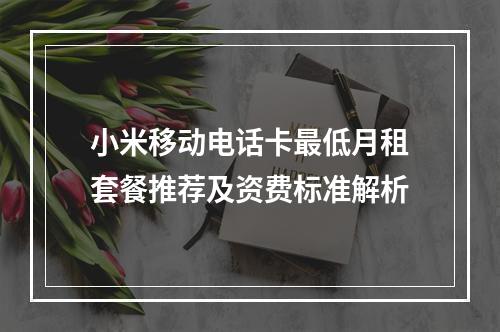 小米移动电话卡最低月租套餐推荐及资费标准解析