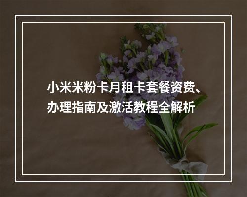 小米米粉卡月租卡套餐资费、办理指南及激活教程全解析