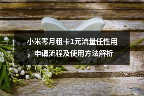 小米零月租卡1元流量任性用，申请流程及使用方法解析