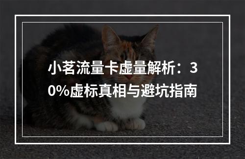 小茗流量卡虚量解析：30%虚标真相与避坑指南