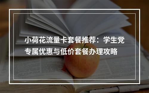 小荷花流量卡套餐推荐：学生党专属优惠与低价套餐办理攻略